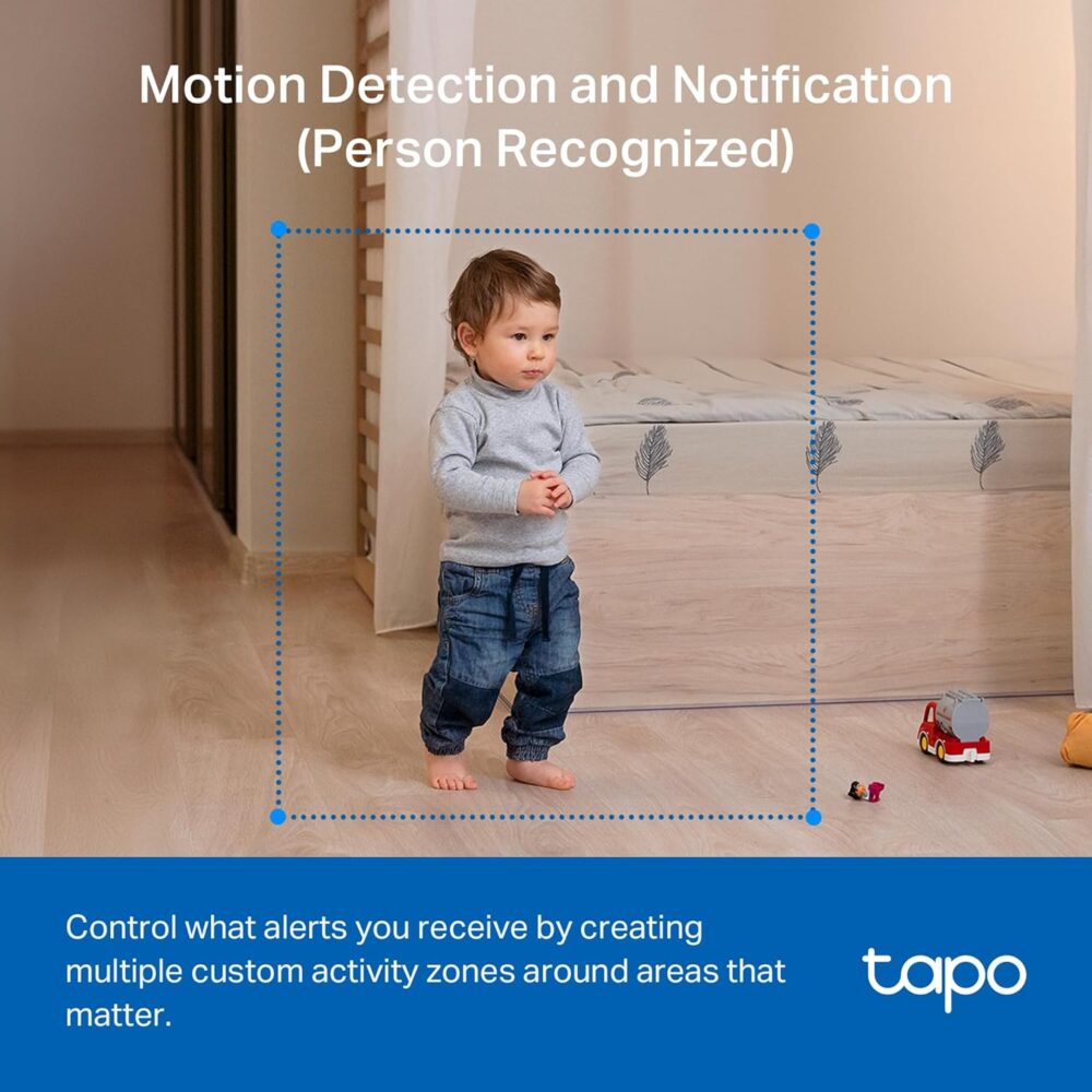 Tapo by TP-Link Pan/Tilt Security Camera for Baby Monitor, Pet Camera w/Motion Detection, 1080P, 2-Way Audio, Night Vision, Cloud & SD Card Storage, Works with Alexa & Google Home, Black (Tapo C201) - Image 7