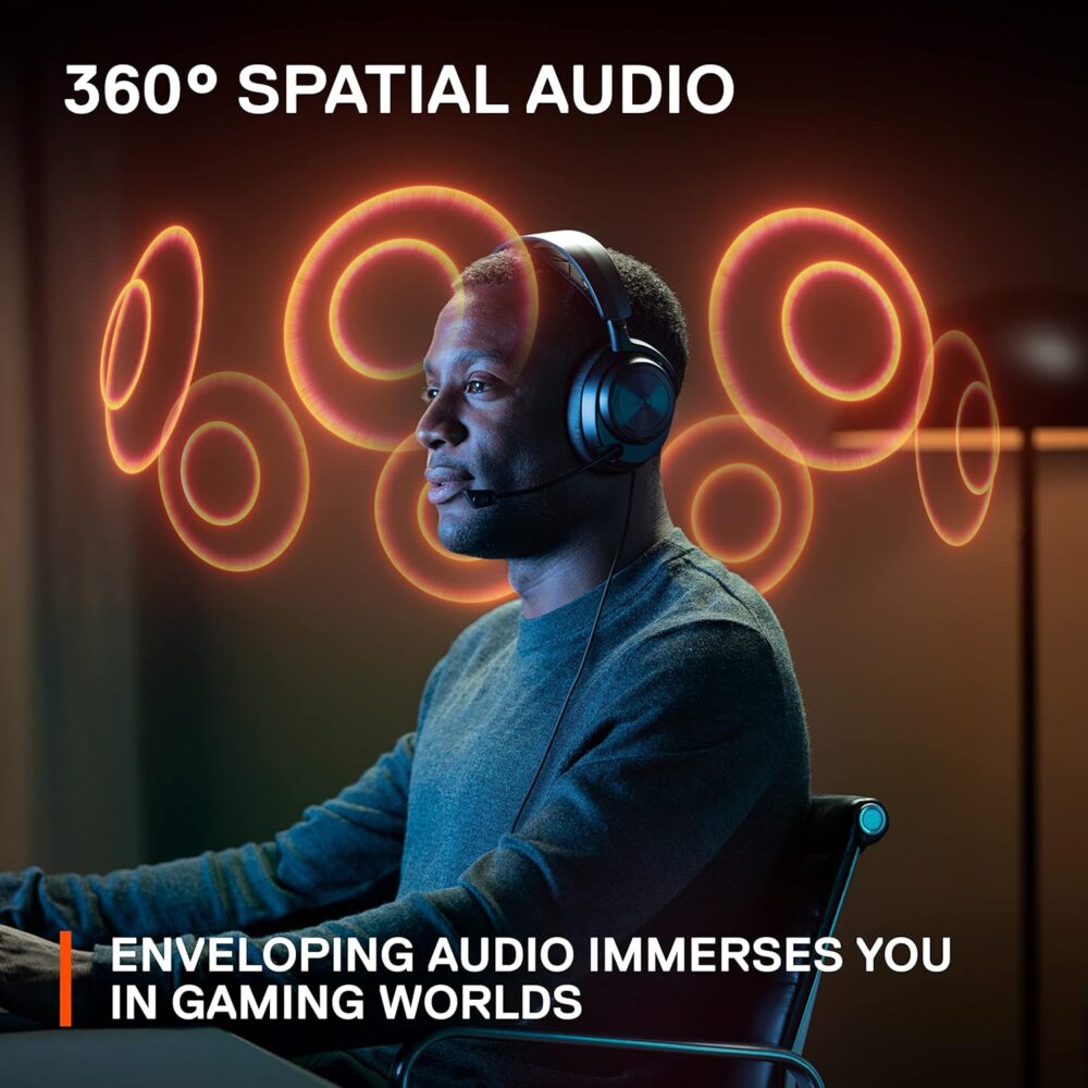 SteelSeries Arctis Nova Pro Multi-System Gaming Headset - Premium Hi-Fi Drivers, Hi-Res Audio - 360° Spatial Audio - GameDAC Gen 2 - ESS Sabre Quad-DAC - Stealth Retractable Mic - PC, PS5, PS4, Switch - Image 5