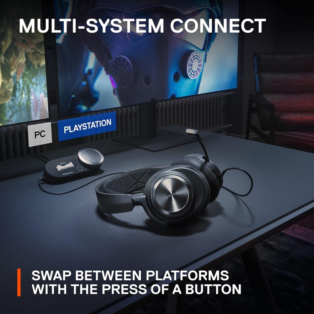 SteelSeries Arctis Nova Pro Multi-System Gaming Headset - Premium Hi-Fi Drivers, Hi-Res Audio - 360° Spatial Audio - GameDAC Gen 2 - ESS Sabre Quad-DAC - Stealth Retractable Mic - PC, PS5, PS4, Switch - Image 8