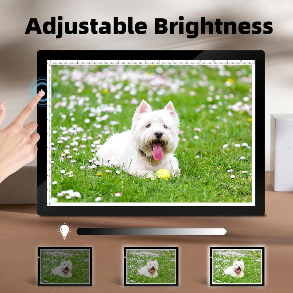 RTjoy A3 Slim LED Light Tracing Box Pad, Adjustable USB Powered Copy Board LED Tablet for Tattoo Transferring,DIY Drawing,Diamond Art,Sketching,Weeding Vinyl Craft - Image 3