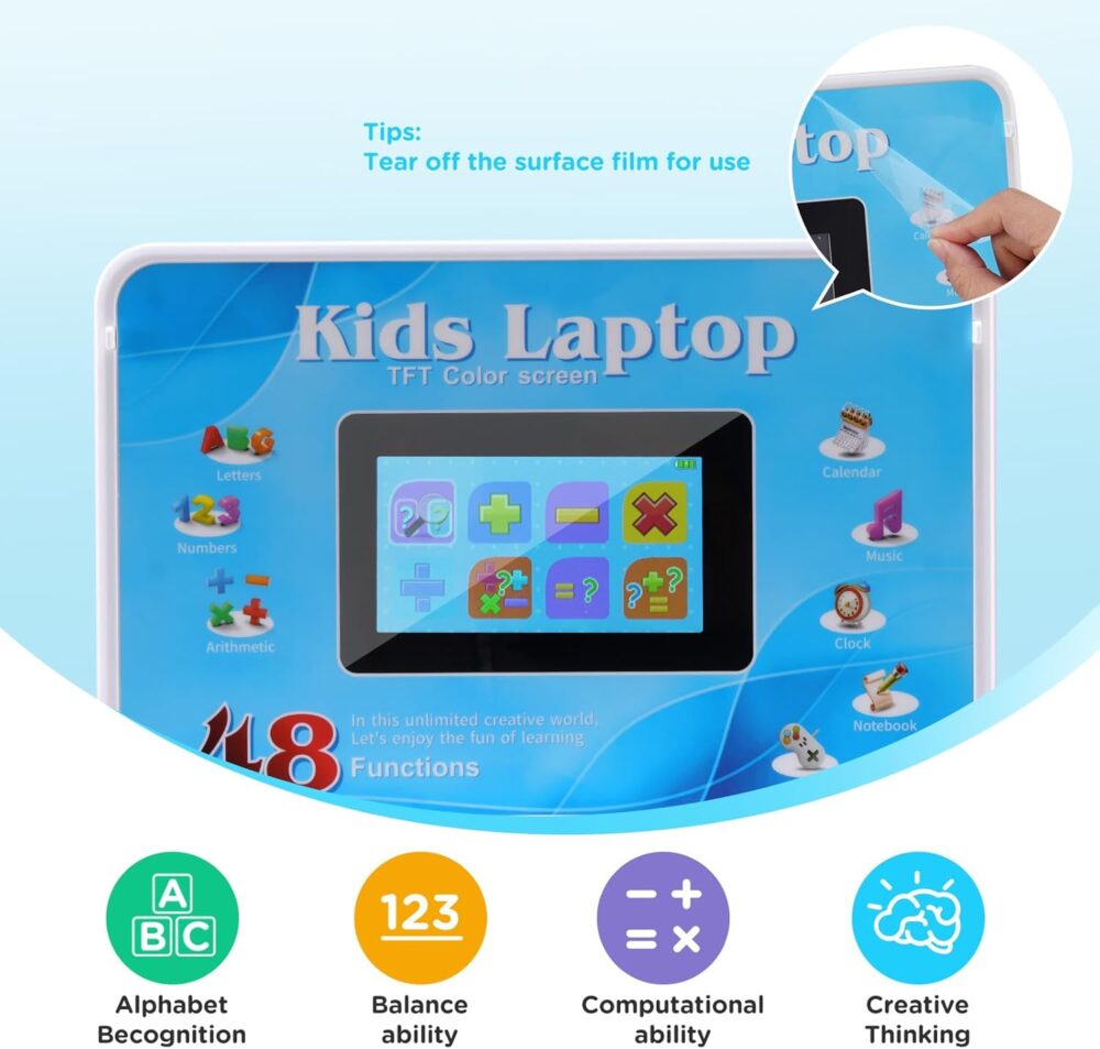 Kids Laptop, Color Screen Educational Laptop with 48 Learning Modes, Laptop for Kids Ages 5+ - Image 5