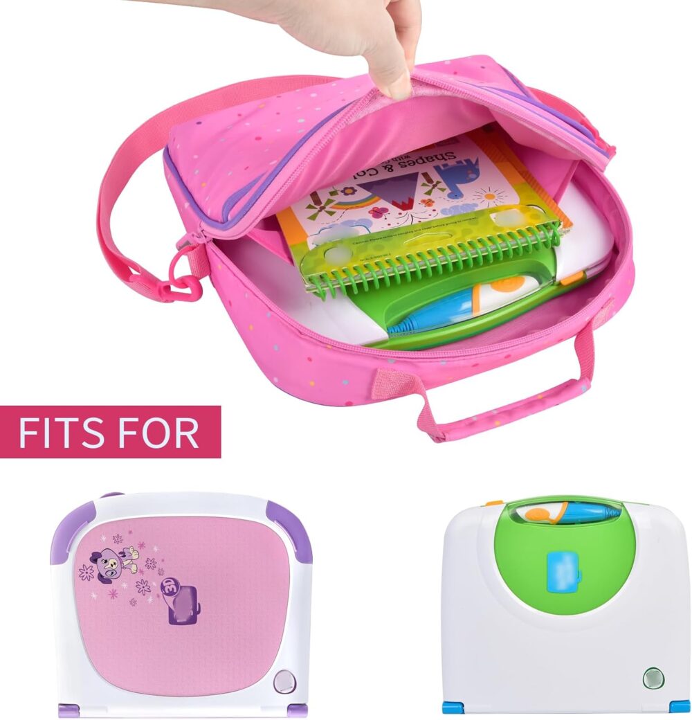 Tamnqin Portable Bag Compatible with Leapfrog LeapStart 3D Interactive Learning System and Storage for 5-6 Books (Case only)-Pink - Image 4