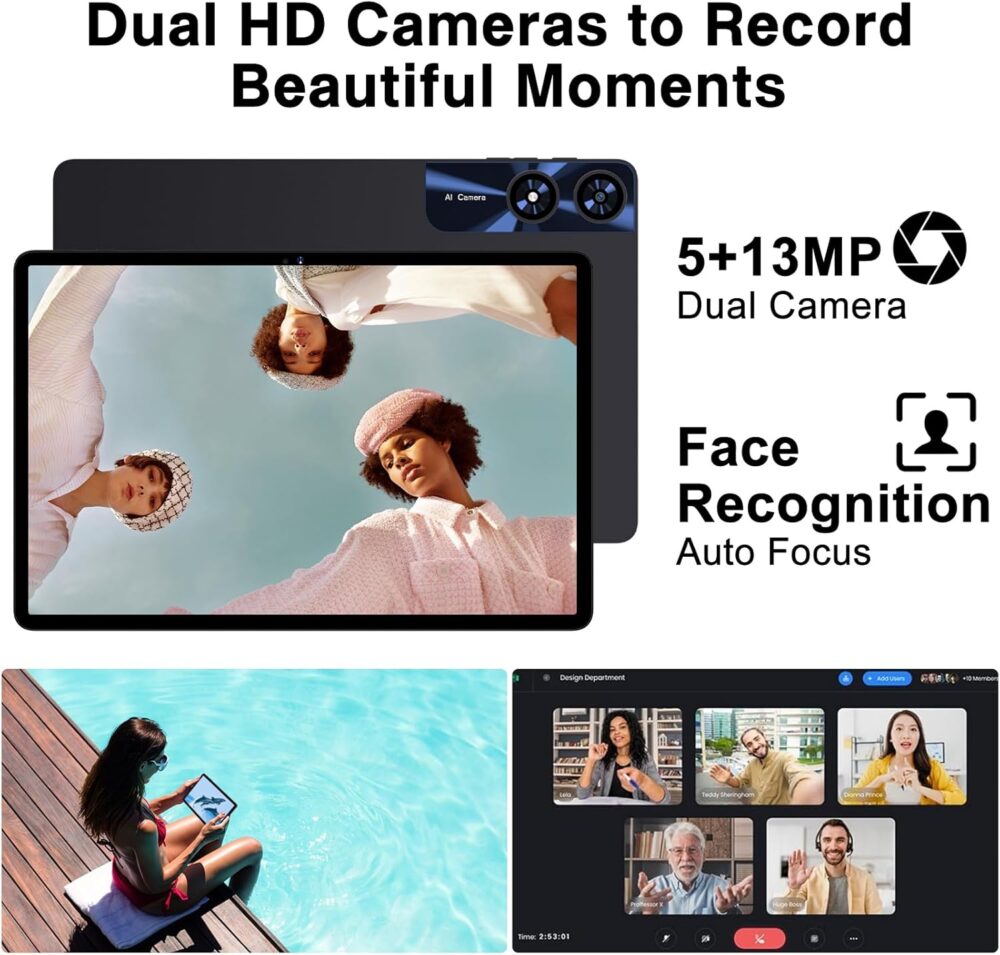 Android 14 Tablet 11 Inch Tablets, 24GB RAM 256GB ROM(1TB Expand), Octa-Core Tablets with 8000 mAh Battery, 5G WiFi, Bluetooth 5.0, Android Tablet 5MP+13MP Dual Camera, IPS Touch Screen, GPS Tab-Black - Image 7