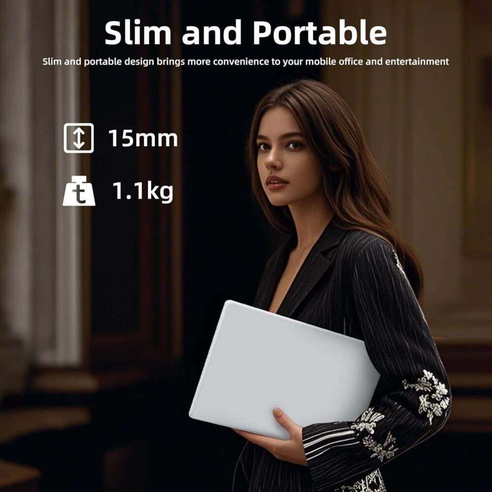 14.1" Laptop Computer 8GB RAM DDR4 256GB SSD Storage Laptops, Celeron N4000 Processors, HD Screen Display Windows 11 for School Students Business, Laptop Silver 2025 - Image 4