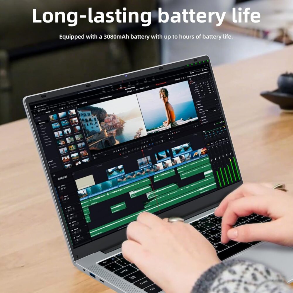 14.1" Laptop Computer 8GB RAM DDR4 256GB SSD Storage Laptops, Celeron N4000 Processors, HD Screen Display Windows 11 for School Students Business, Laptop Silver 2025 - Image 5