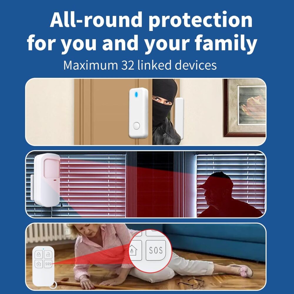 Smart Alarm Wireless Indoor Security Camera, Home Security Alarm System, APP Remote Control Door/Window Sensor, Pet Baby Elder Alarm System Camera Monitor for Apartment,Office,House,Villa - Image 7