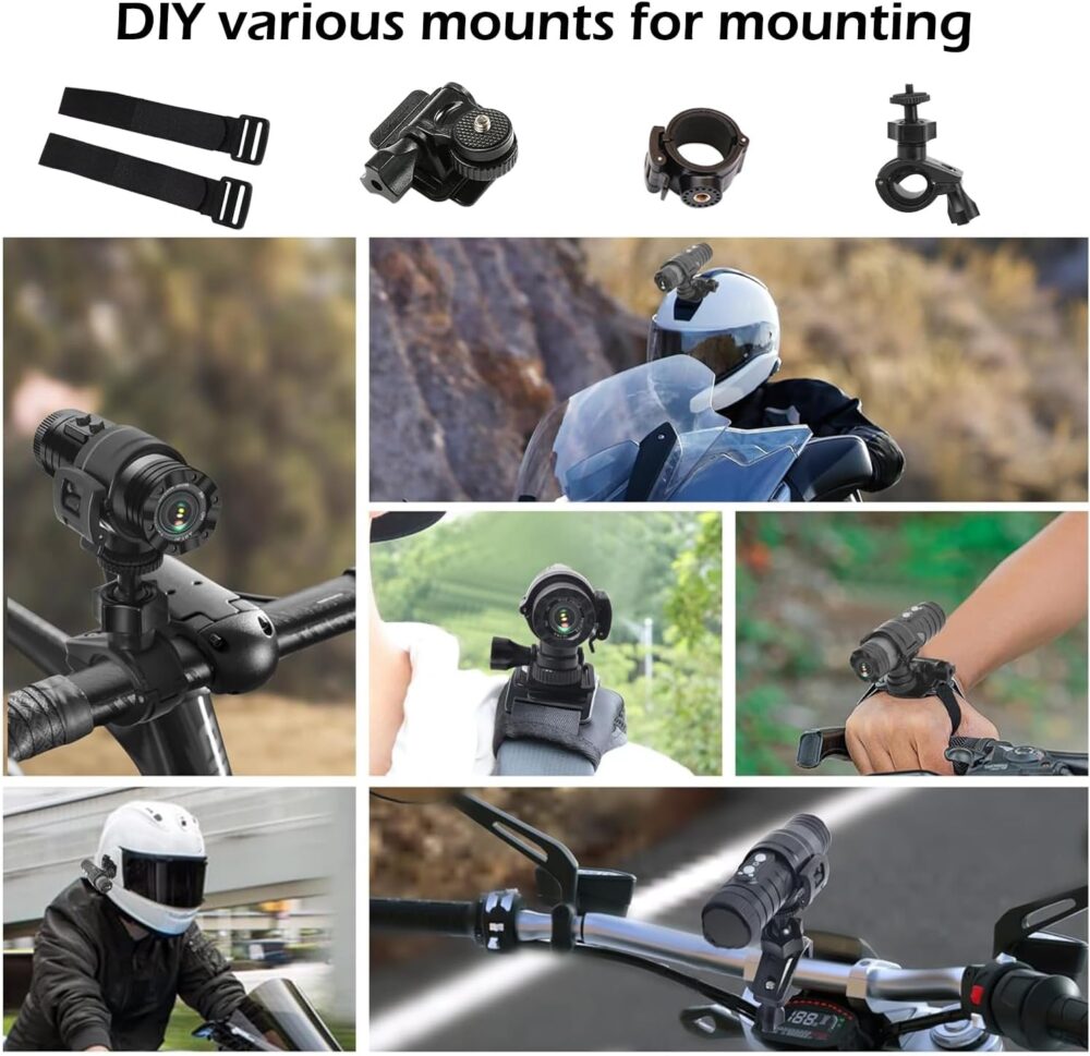 WiFi Motorcycle Helmet Camera, HD 1080P Bike Video Camera, IP66 Waterproof Motorbike Helmet Camera, Outdoor Sports Action Camera - Image 7