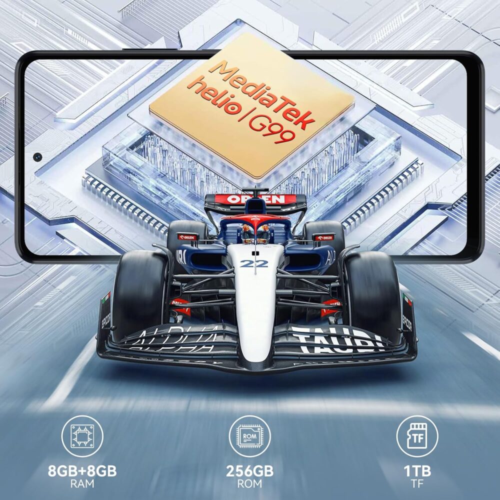 Blackview Shark8 Unlocked Android Phones, 16GB+256GB/SD 2TB Smart Phone, Octa-Core Helio G99 6nm, Android 13 Smartphones, 120Hz 6.78" FHD+, 5000mAh+33W, 64MP Camera, NFC/Fingerprint, 4G Dual SIM Phone - Image 3