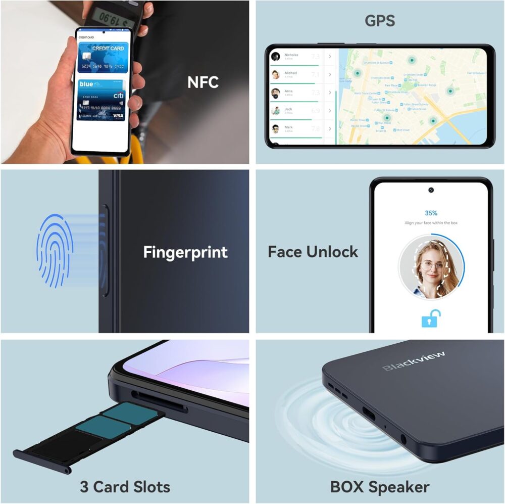 Blackview Shark8 Unlocked Android Phones, 16GB+256GB/SD 2TB Smart Phone, Octa-Core Helio G99 6nm, Android 13 Smartphones, 120Hz 6.78" FHD+, 5000mAh+33W, 64MP Camera, NFC/Fingerprint, 4G Dual SIM Phone - Image 7