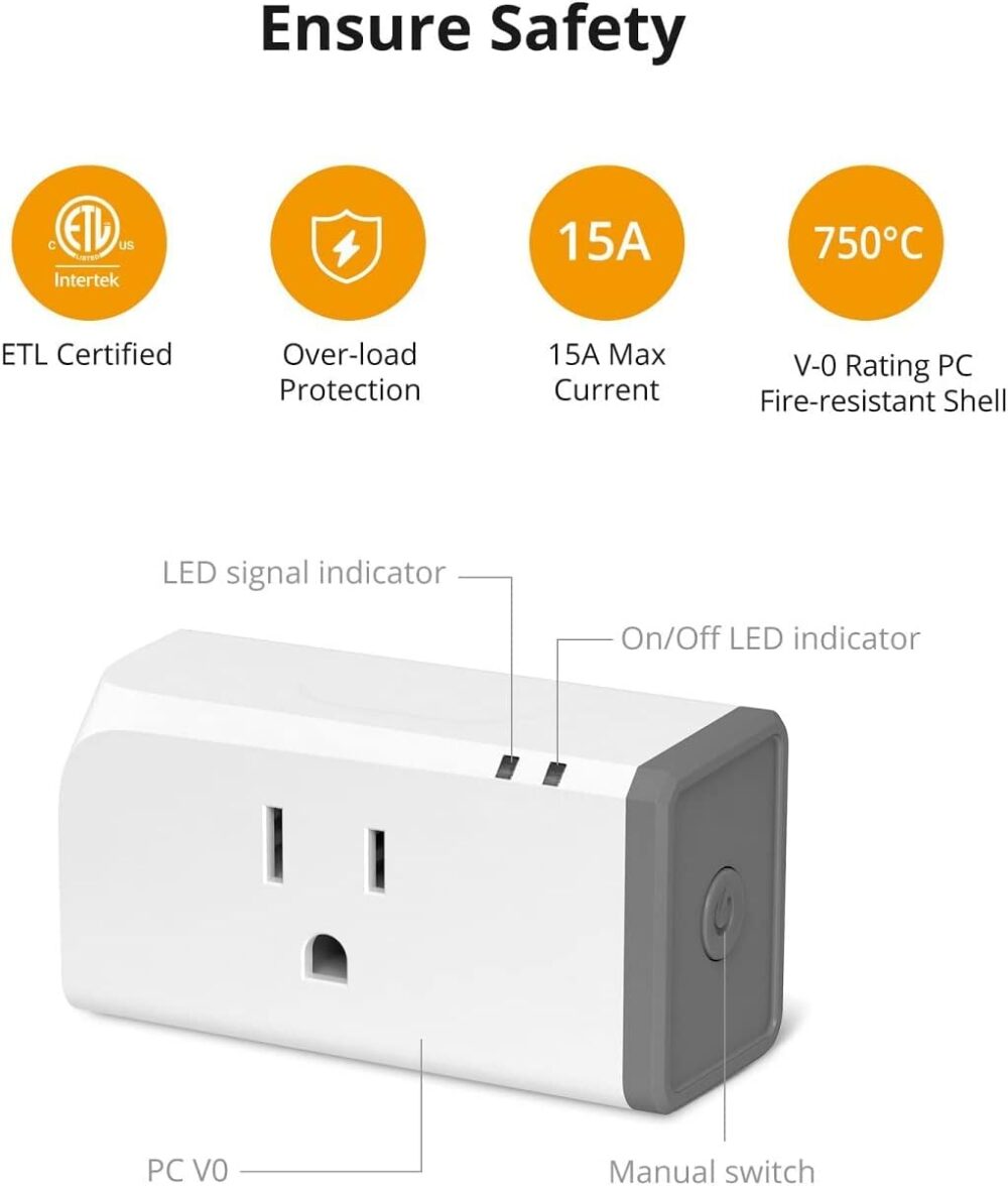 SONOFF S31 WiFi Smart Plug with Energy Monitoring, 15A Smart Outlet Timer Switch ETL Certified, Compatible with Alexa & Google Home, IFTTT Supporting, 2.4 Ghz Wi-Fi Only - Image 3
