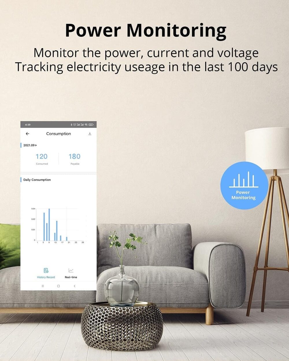 SONOFF S31 WiFi Smart Plug with Energy Monitoring, 15A Smart Outlet Timer Switch ETL Certified, Compatible with Alexa & Google Home, IFTTT Supporting, 2.4 Ghz Wi-Fi Only - Image 5