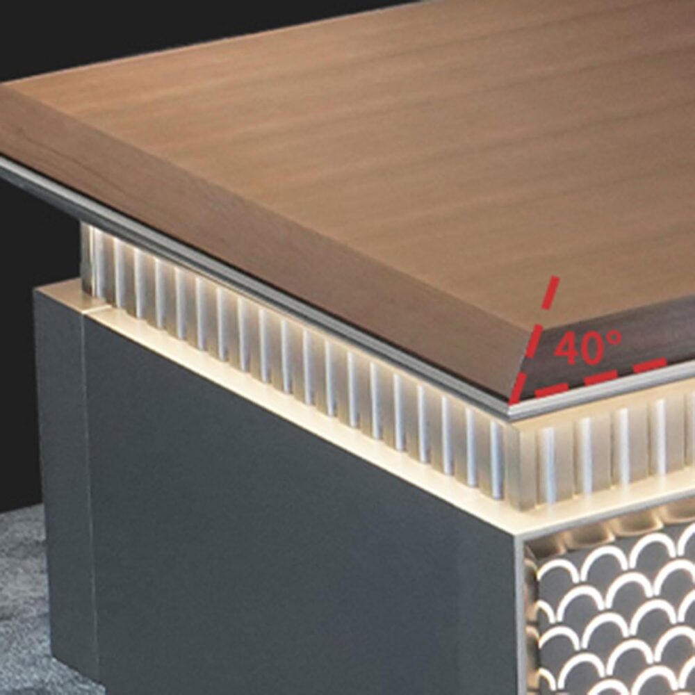 L Shaped Computer Desk with Power Outlets USB Charging Ports, Modern Simple Style Wood PC Workstation Metal Frame for Bedroom, Home - Image 6