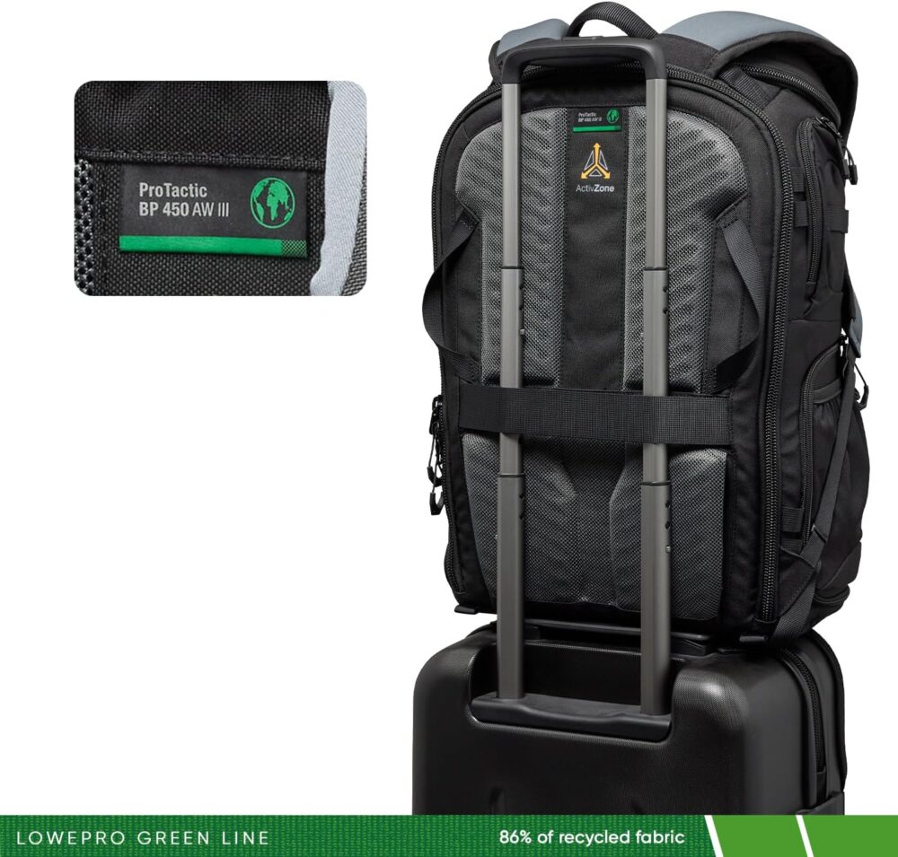 Lowepro ProTactic BP 450 AW III Camera Backpack, 4-Point Access, Professional Camera Bag, DSLR/Drones/Mirrorless, Up to 16" Laptop, Rain Cover, for Photographer,Videographer, Volume 28L - Image 8