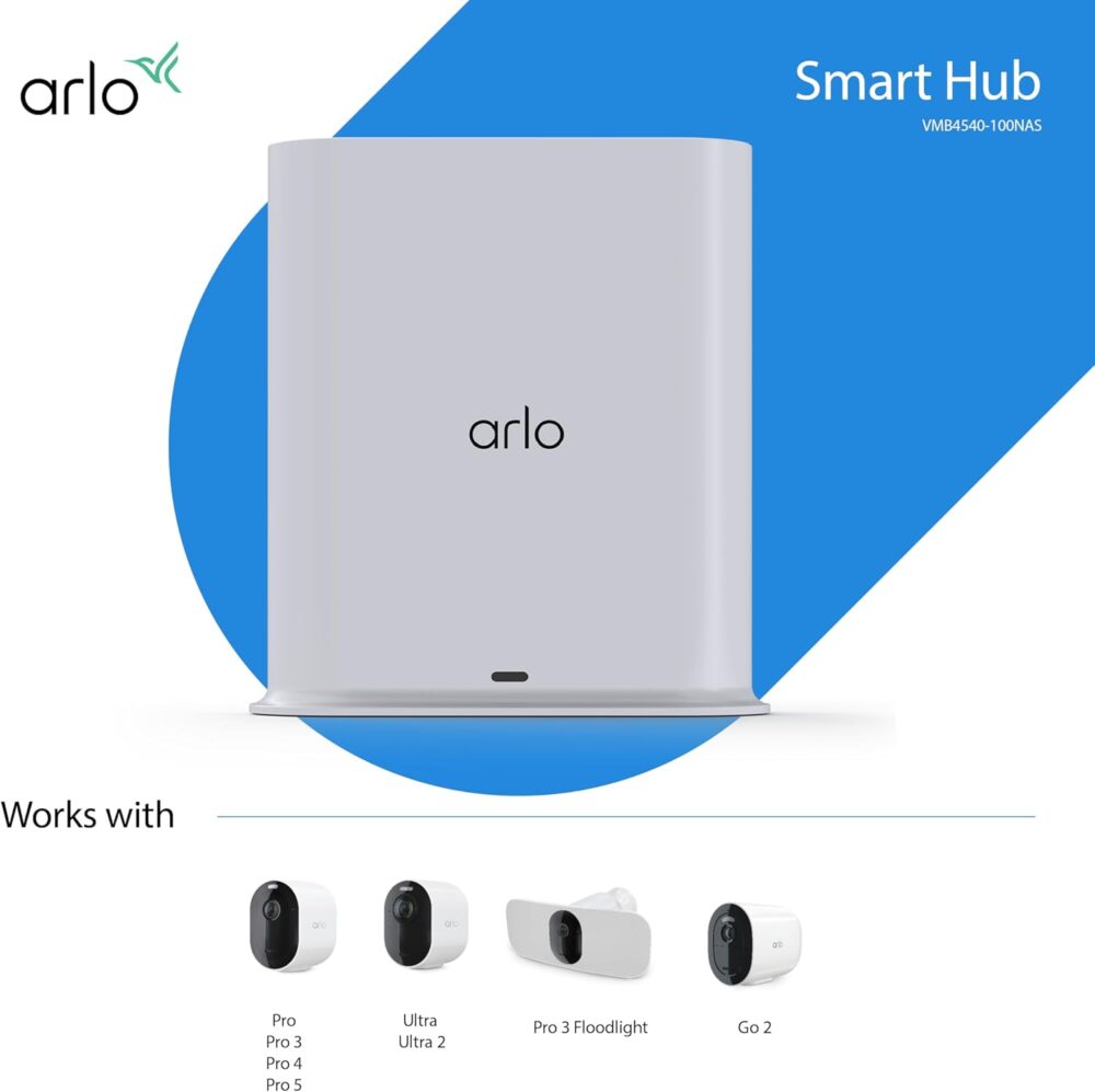 Arlo Pro SmartHub - Arlo Certified Accessory - Connects Arlo Cameras to Wi-Fi, Works with Arlo Ultra 2, Ultra, Pro 5S 2K, Pro 4, Floodlight, Essential (Gen 1) & Video Doorbell Cameras - VMB4540 - Image 6