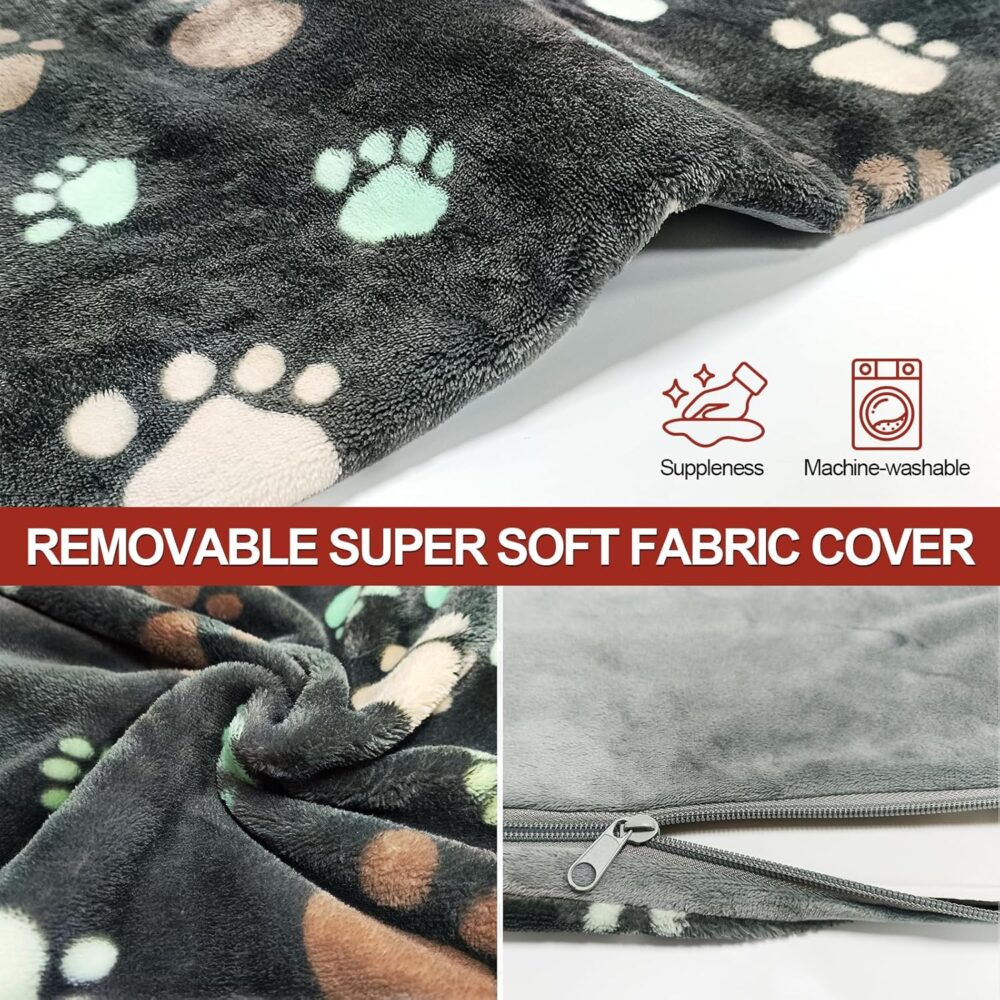 Cat Heating Pad 18x18 in Pet Heating Pad for Cats,Waterproof Outer Skin and Smart Thermostat Switch, Adjustable Heated Cat Bed, Adding Wire Rope Wires Cat Warming Pad with Plush Fabric Cover - Image 6
