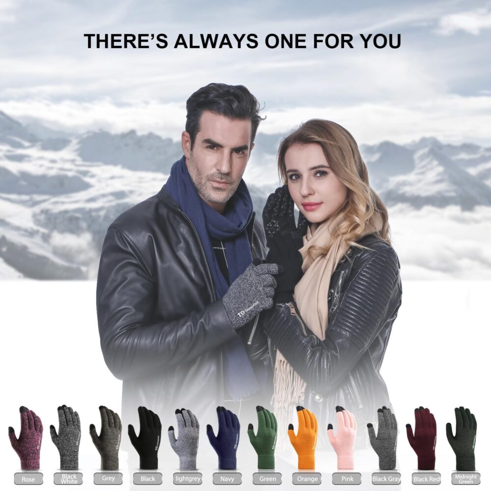 TRENDOUX Winter Gloves for Men Women - Upgraded Touch Screen Cold Weather Thermal Warm Knit Glove for Running Driving Hiking - Image 7