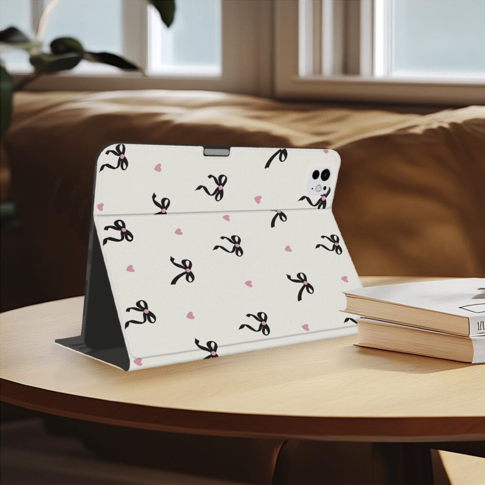 JOYLAND Cute Ribbon Bow Case for iPad (A16) 11th Gen 2025 11-inch/10th Gen 2022 10.9 inch,Textured Folio Protective Case with Pencil Holder Multi-Angle View Adjustable Stand Auto Wake/Sleep - Image 8