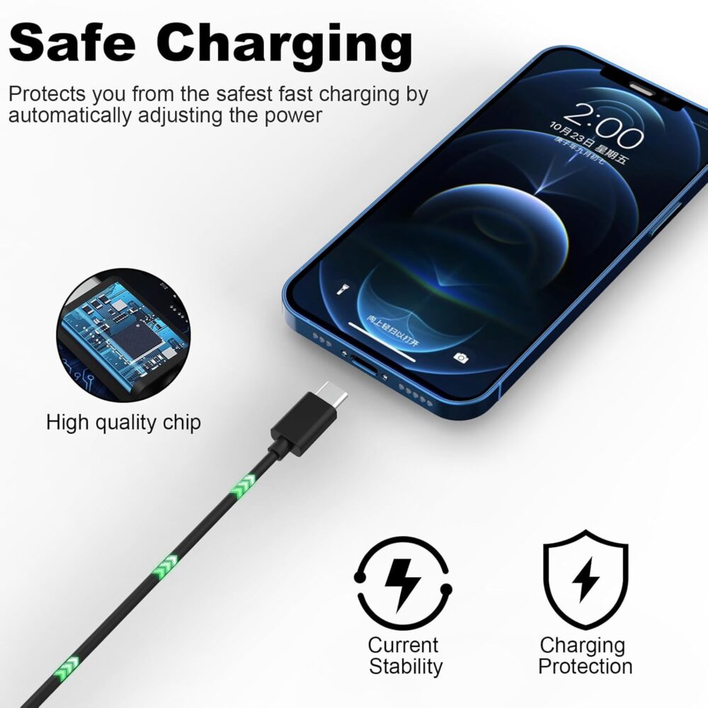 USB Type C Charging Cable Cord Compatible with Razer BlackWidow V3 Pro, Deathstalker V2 Pro, Ducky One 2 SF, One 2 Mini Pro Mechanical Keyboard, iPhone, ipad, Sony WH-1000XM5, Nebo Flashlight(6.6FT) - Image 5