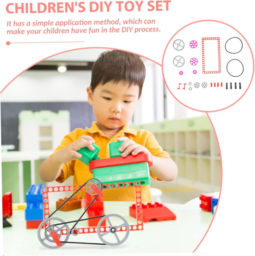 HEMOTON 2 Sets DIY Kit Gear Pulley Set Boys and Girls Educational Model Toys for Learning Fun - Image 5