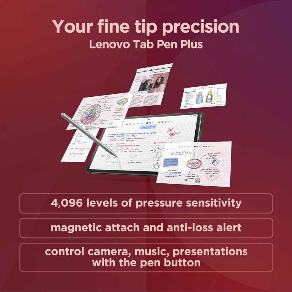 Lenovo Tab P12-2024 - Expansive Touchscreen Tablet - 12.7" 3K Display - 13MP Camera - 8GB Memory - 128GB UFS Storage - Android 13 - Dolby Atmos - Quad JBL Speakers - Pen and Folio Case Included - Image 6
