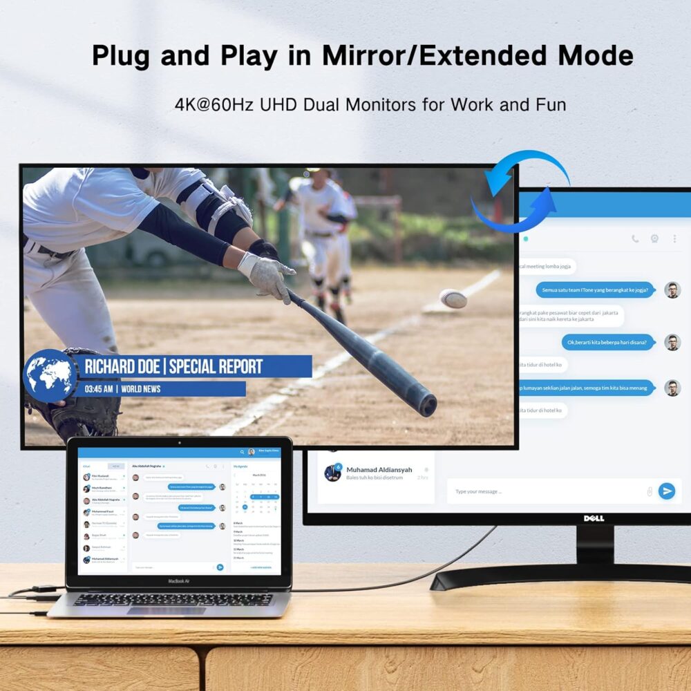 FOINNEX HDMI to DisplayPort Adapter, 4K@60Hz HDMI to DisplayPort Male to Female, Unidirectional HDMI Source to DP Display for Computer, Monitor, PS4, NS - Image 3