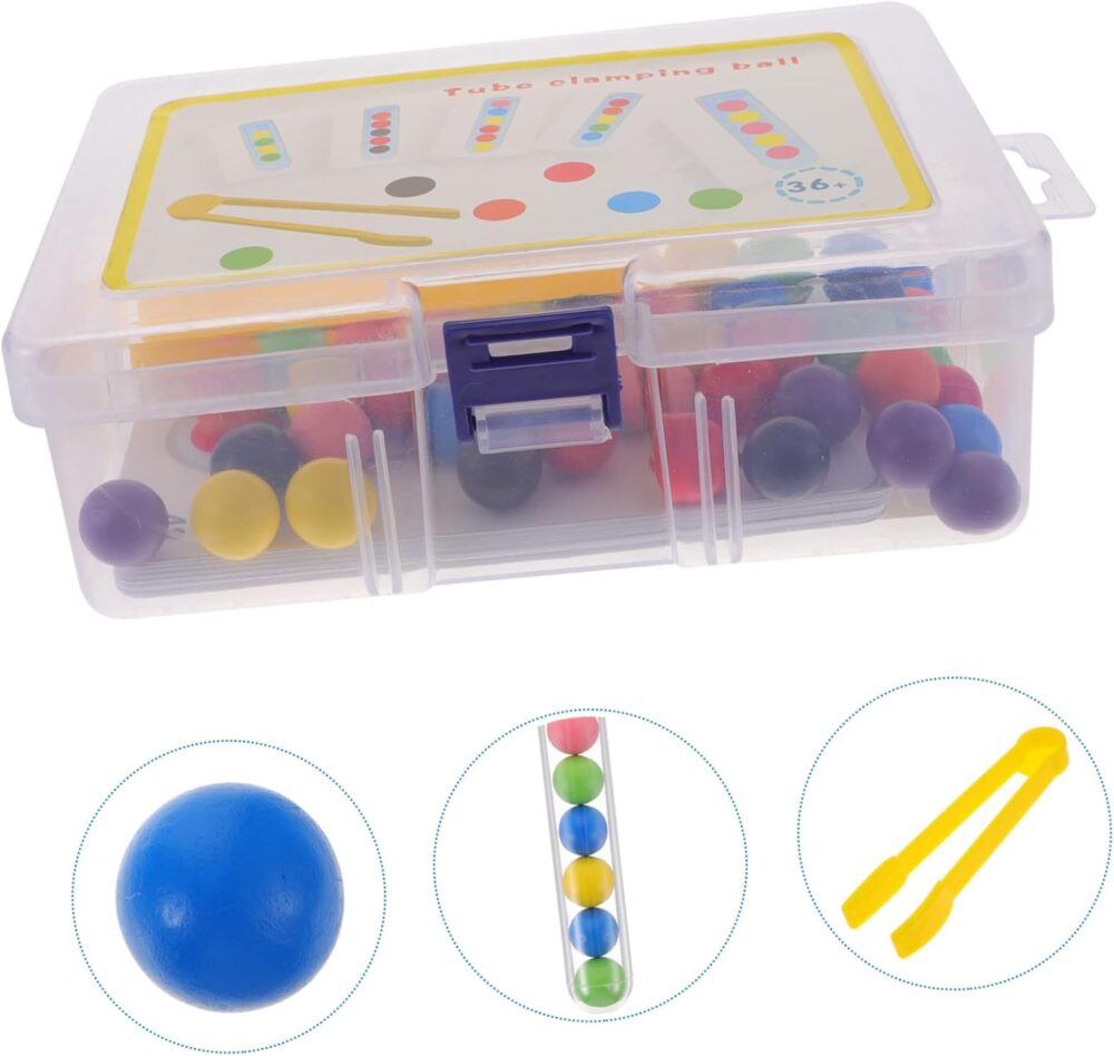 YARNOW Early Education Toys 1 Set of Test Tube Clamp Bead Toys for Boys and Girls Develop Fine Motor Skills Hand-Eye Coordination Safe and for Toddlers - Image 6