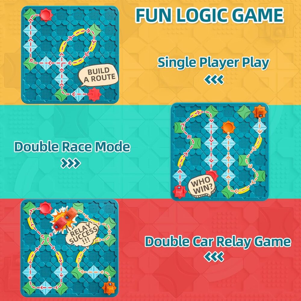 Kids Toys STEM Board Games - Large Size Logical Road Builder Educational Brain Teasers Puzzles Toys, Preschool Learning Montessori Big Board Maze Birthday Gifts Kids Boys Girls Age 4-8 Year Old - Image 4