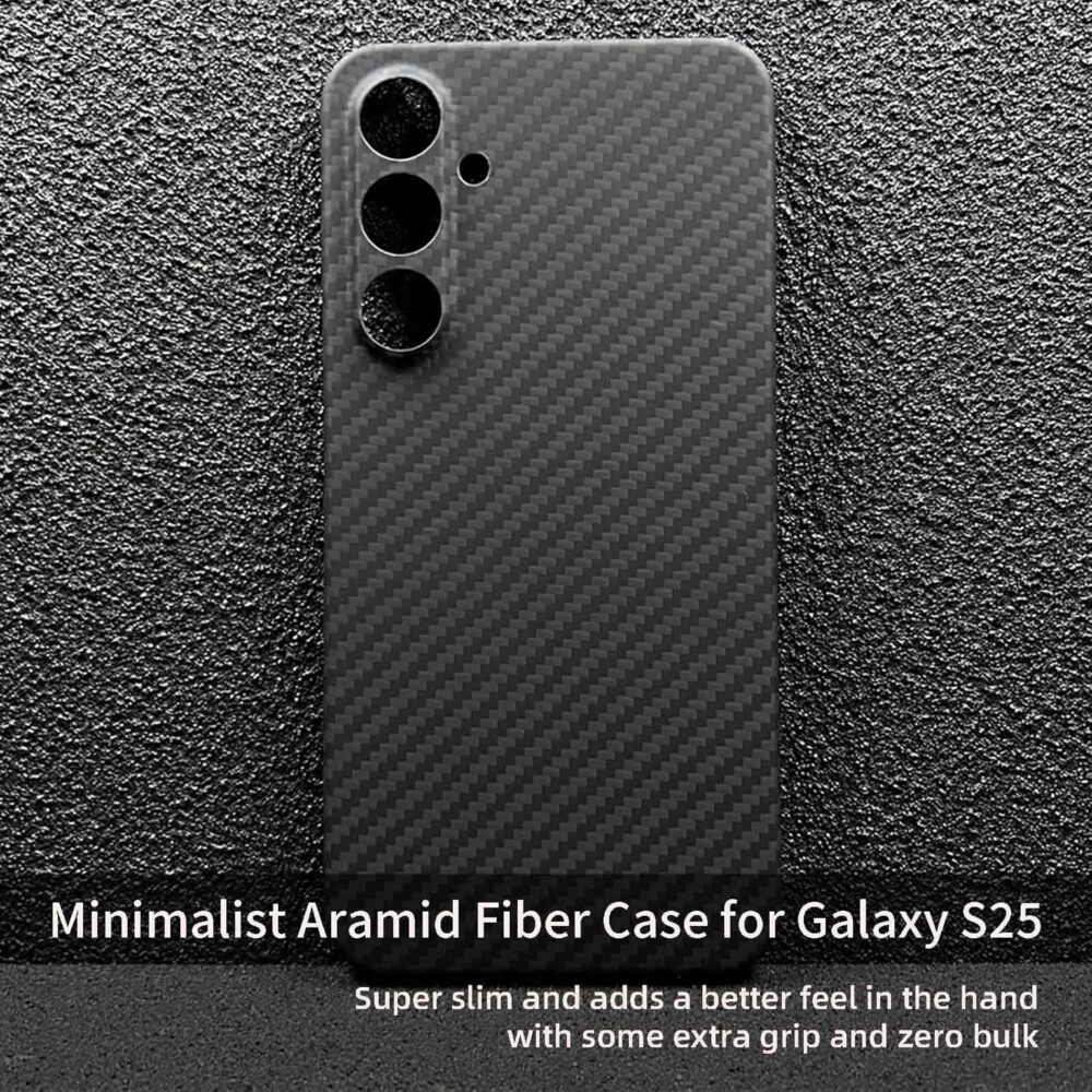Aramid Fiber Case for Samsung Galaxy S25 5G with Carbon Fiber Texture, Super Slim Protective Cover, Soft Touch Sturdy Durable Case, Snap-on Back Cover Wireless Charging Friendly - Image 3