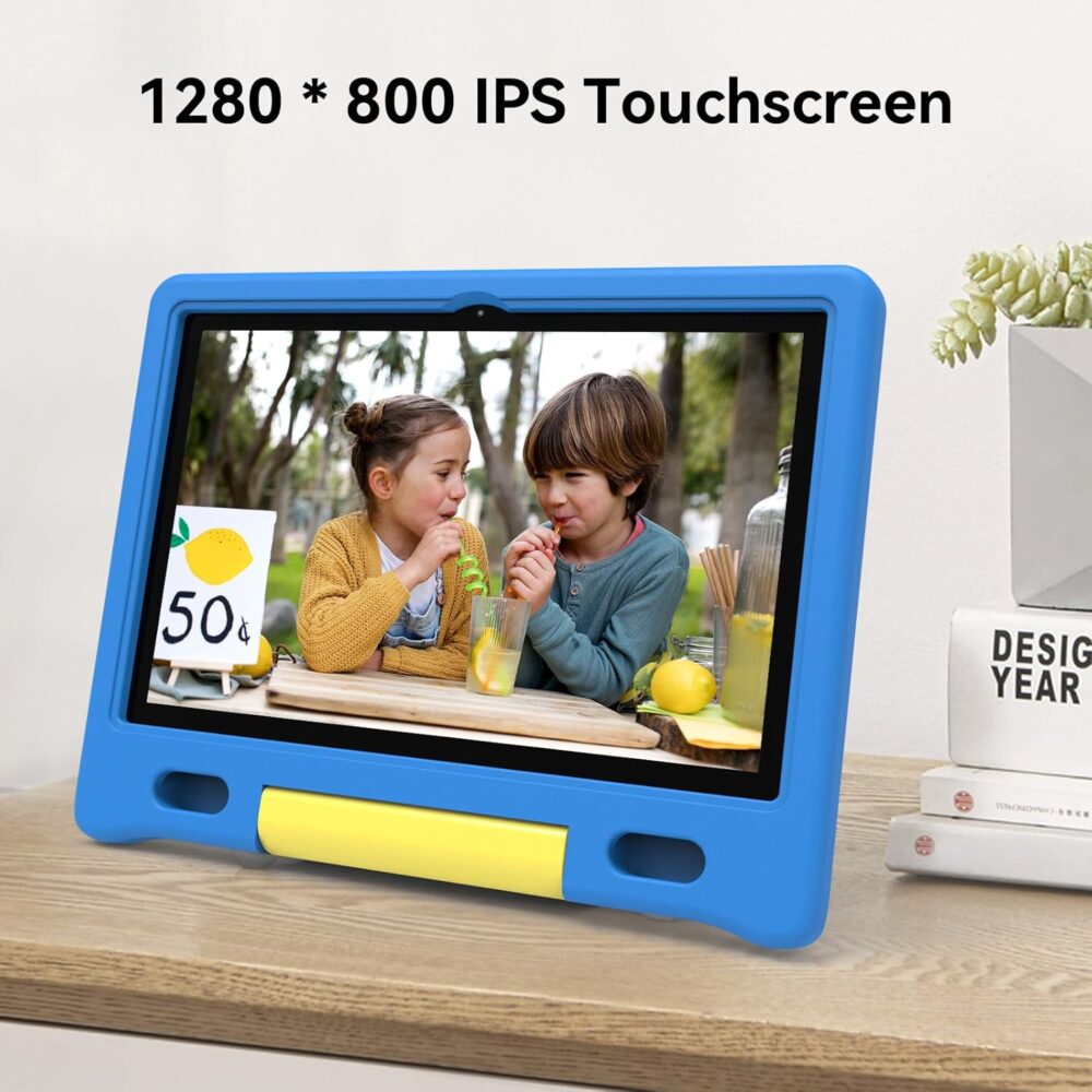 ApoloSign Kids Tablet, 10.1 inch Android 13 Tablet for Kids, 8-hr Battery, Educational Games, Learning Tablet with Parental Control, Wi-Fi, BT5.0, Pre-Installed Apps, with Case (Blue) - Image 4
