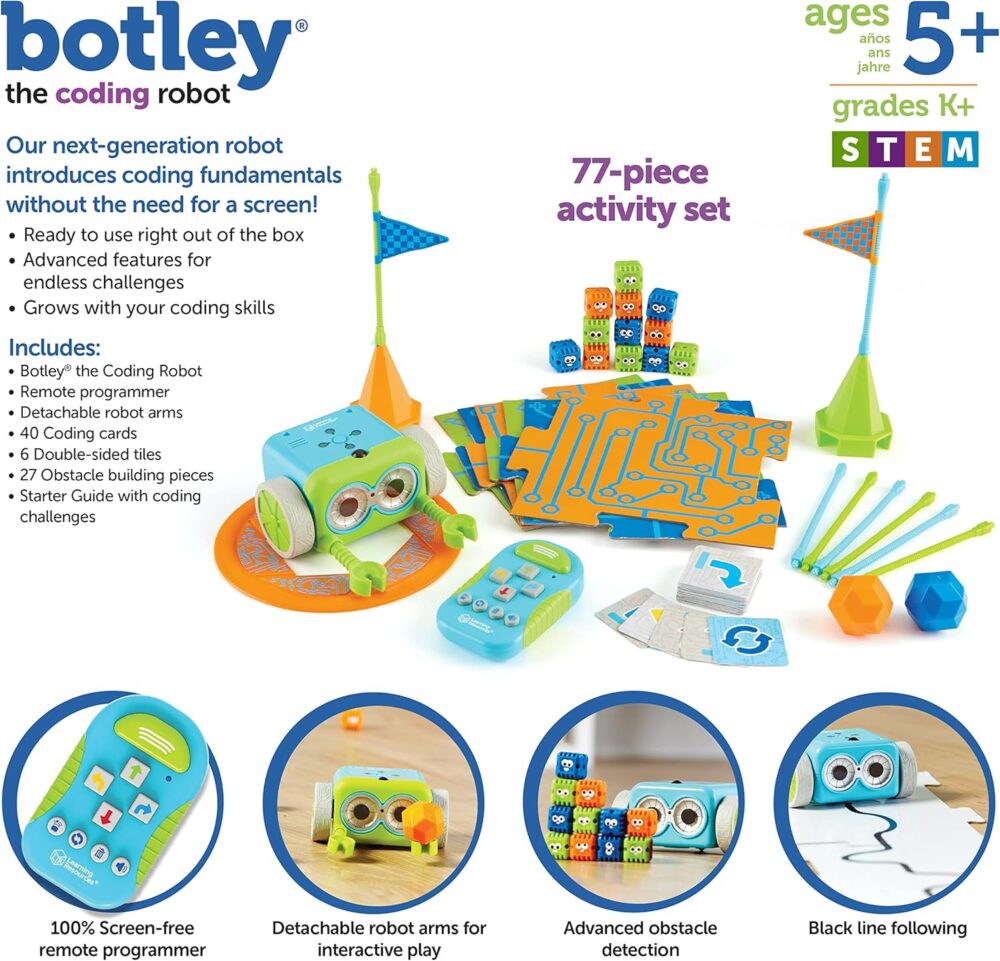 Learning Resources Botley The Coding Robot Activity Set - 77 Pieces, Ages 5+, Screen-Free Coding Robots for Kids, STEM Toys for Kids, Programming for Kids, for Kids - Image 8