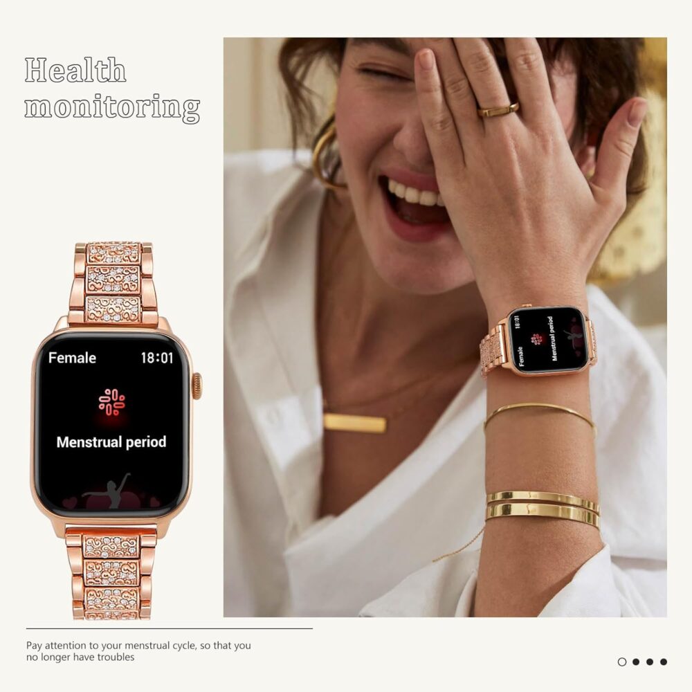 Smart Watch for Women, Call Receive/Dial Smartwatch for Android iOS Phones, Waterproof Activity Fitness Tracker with Full Touch Color Screen Heart Rate Sleep Monitor Pedometer, Gifts for Women - Image 3