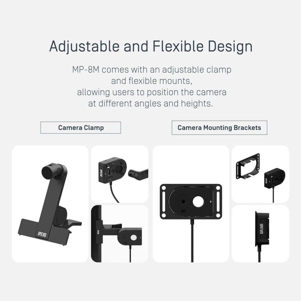 IPEVO MP-8M Multi-Purpose 4K USB Webcam, Microphone with AI Noise Reduction, Flexible mounting Options, for Video Calls, Gaming, Streaming, Conferencing, Hybrid Work, Streaming, Vlogging - Image 7