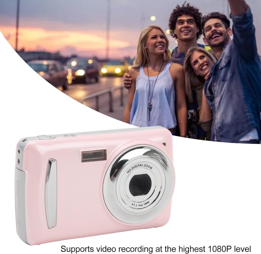 Digital Camera, 1080P Full HD 16X Zoom 64MP Digital Point and Shoot Camera, 2.4 Inch IPS Screen Auto Focus Vlogging Camera for Kids Teens Adult Beginner () - Image 4
