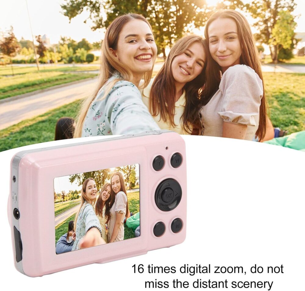 Digital Camera, 1080P Full HD 16X Zoom 64MP Digital Point and Shoot Camera, 2.4 Inch IPS Screen Auto Focus Vlogging Camera for Kids Teens Adult Beginner () - Image 6