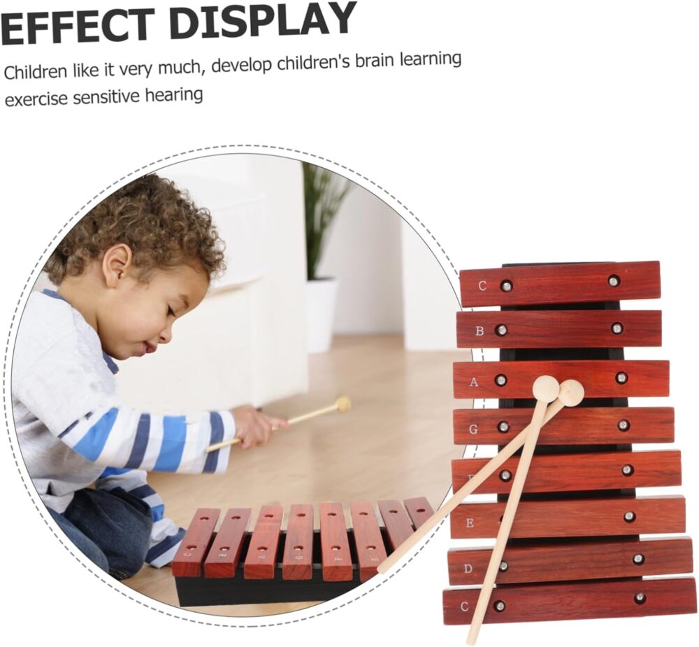 ERINGOGO Wooden Xylophone Glockenspiel Musical Instrument for Mallets Durable Tone Melodies and Developing Musical Skills - Image 9