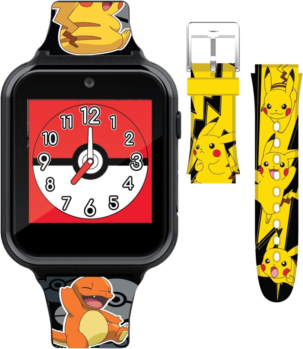 Accutime Pokémon Interactive Kids Smartwatch with Touchscreen, Interchangeable Pikachu & Friends Straps, Built-in Camera, Games, Alarm, Stopwatch, Calculator, and 10 Watch Faces - Fits Wrists 5.5"-8" - Image 2