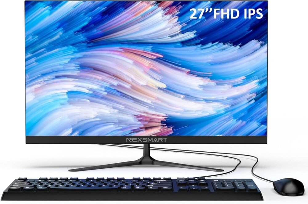 All-in-One Desktop Computer Celeron N100 27 inch All-in-One PC 8GB RAM 512GB ROM Full HD IPS Display Built in Dual WiFi Bluetooth 5.1 All-in-One Computer with Wired Keyboard and Mouse USB3.0 - Image 2