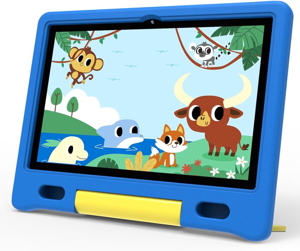 ApoloSign Kids Tablet, 10.1 inch Android 13 Tablet for Kids, 8-hr Battery, Educational Games, Learning Tablet with Parental Control, Wi-Fi, BT5.0, Pre-Installed Apps, with Case (Blue) - Image 2