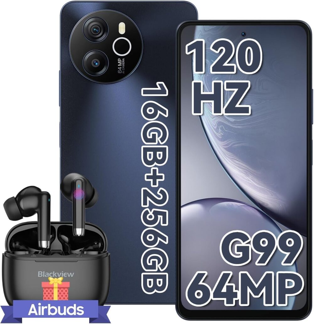 Blackview Shark8 Unlocked Android Phones, 16GB+256GB/SD 2TB Smart Phone, Octa-Core Helio G99 6nm, Android 13 Smartphones, 120Hz 6.78" FHD+, 5000mAh+33W, 64MP Camera, NFC/Fingerprint, 4G Dual SIM Phone - Image 2