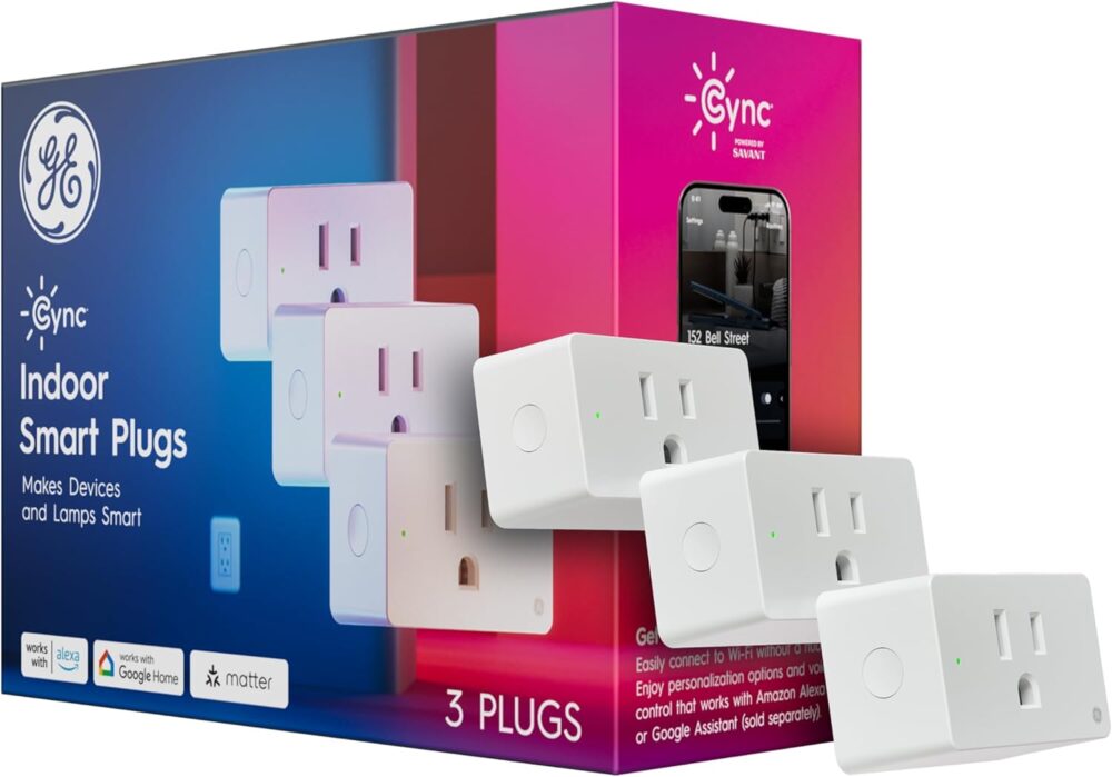 Cync Indoor Smart Plug, WiFi Outlet Socket, Voice Control Outlet, Matter Compatible, Compatible with Alexa and Google Home (3 Pack) - Image 2