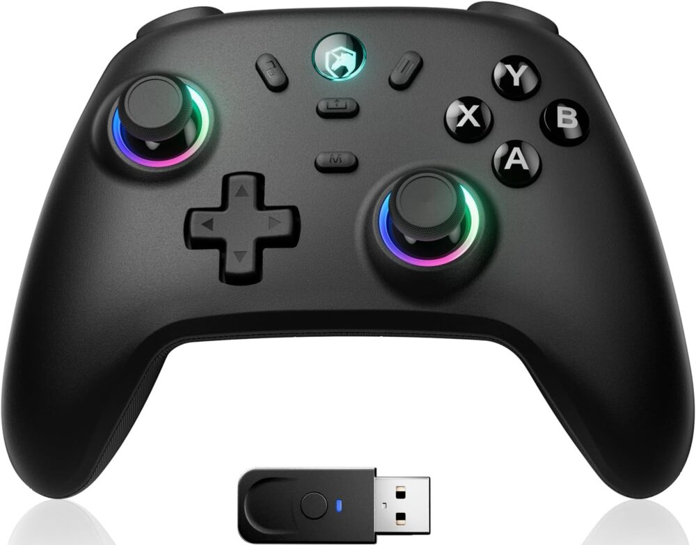 ECHTPower Wireless PC Gaming Controller - Hall Effect Joystick, 2.4G & Wired 1000Hz Polling Rate, 800mAh Battery, Adjustable Turbo/Vibration - for PC/Switch/iOS/Android - Image 2