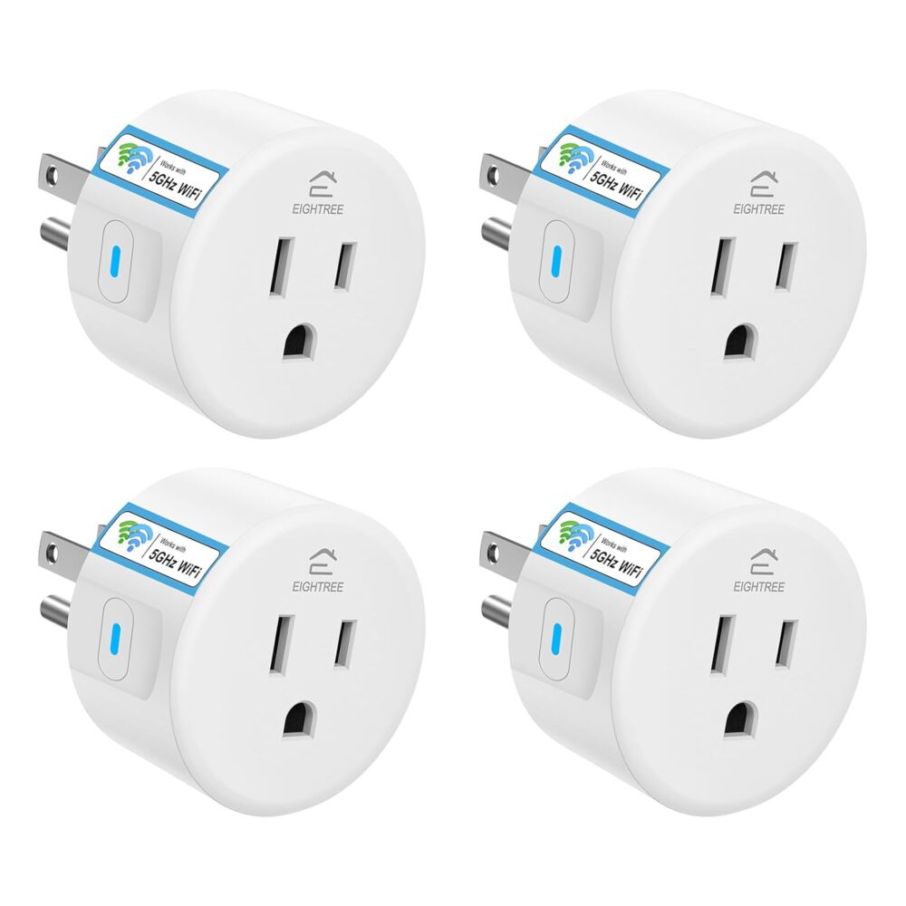 Eightree Smart Plug 5GHz & 2.4GHz, Smart Outlet WiFi Socket with APP Remote Control, Compatible with Alexa & Google Home, 4 Packs - Image 2