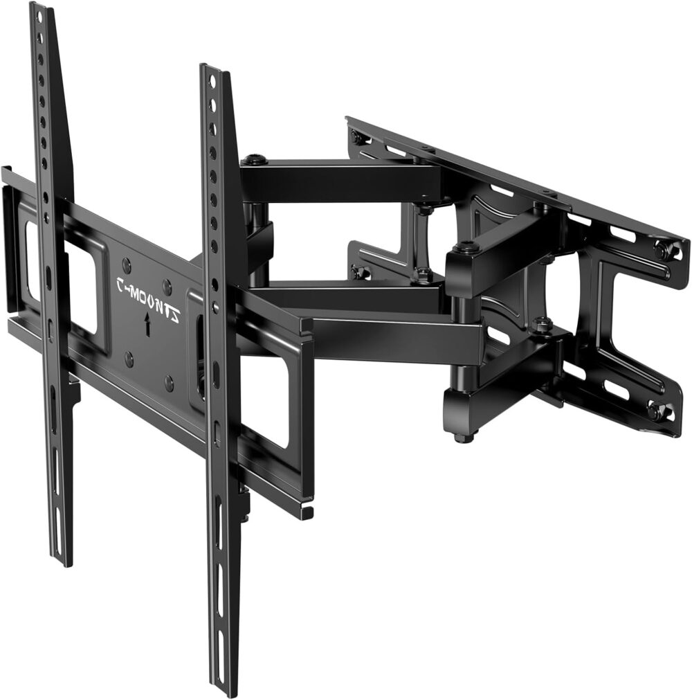Full Motion TV Wall Mount Bracket with Articulating Dual Arm Swivel and Tilt fit 26 to 55 Inch Flat Screen TVs,Max VESA 400X400 and 110lbs,Fits up to 16" Studs - Image 2
