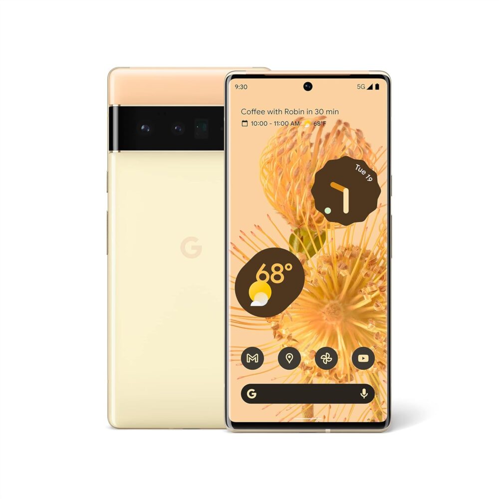 Google Pixel 6 Pro - 5G Android Phone - Unlocked Smartphone with Advanced Pixel Camera and Telephoto Lens - 128GB - Sorta Sunny - Image 2