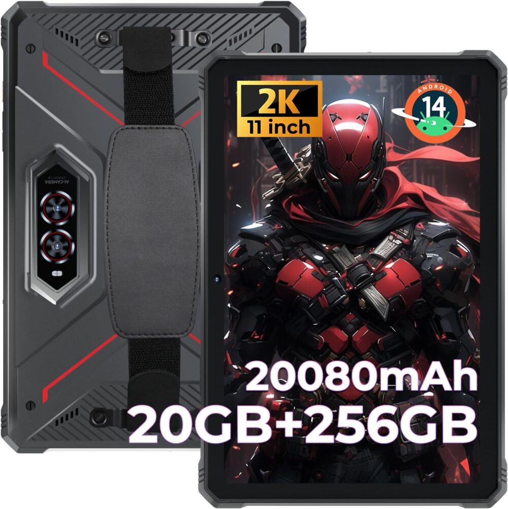 HOTWAV R9 Pro 2025 Upgrade Rugged Tablet 11 inch Android 14, 2K 20080mAh 20GB+256GB (2TB SD), 64MP+16MP Octa-Core IP68IP69K Waterproof Tablet,4G Dual SIM 5G WiFi/Face ID/GPS/OTG - Image 2