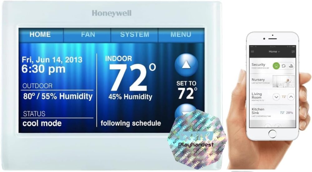 Honeywell TH9320WF5003 Wi-Fi 9000 Color Touch Screen Programmable Thermostat, White with Extended 5-Year Warranty - Image 2