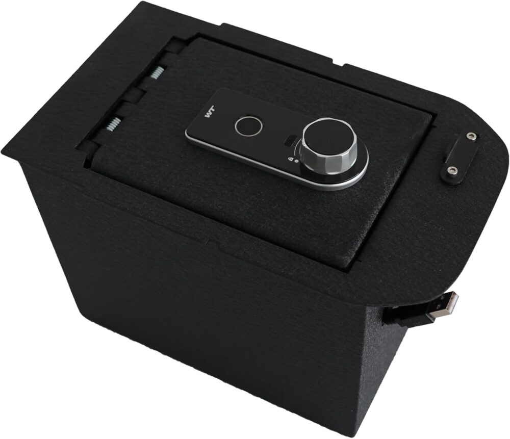 JIKE Center Console Gun Safe - Console Gun Vault Compatible with Toyota RAV4 2019-2025, Fingerprint Lock with Backup Key. - Image 2