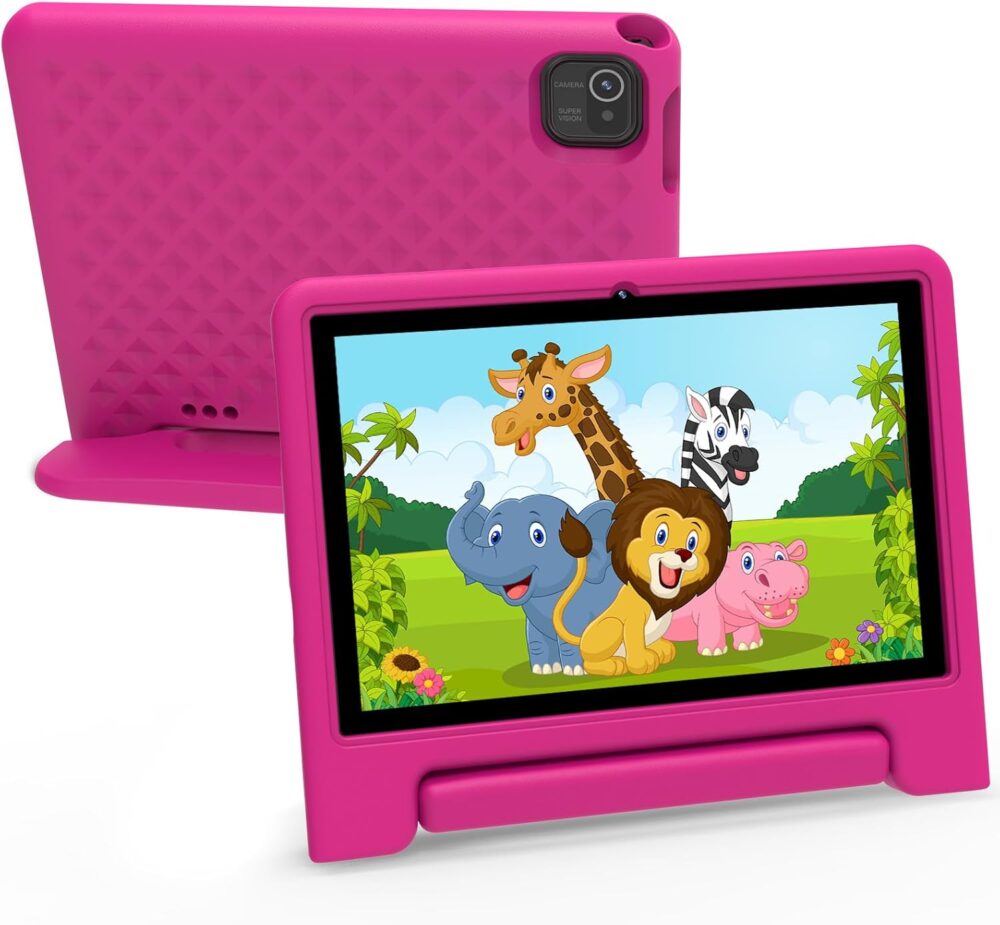 Kids Tablet 10 inch, Android 13 Tablet for Kids with Google Kids Space, Pre-Installed Educational Apps and Parental Control, Gift for Kids, 2+32GB Storage, 5000mAh, EVA Case (Pink) - Image 2
