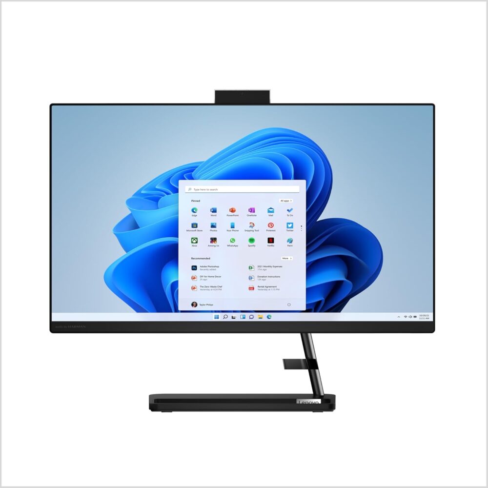 Lenovo IdeaCentre AIO 3i, All-in-One Desktop Computer, Intel Core i3-1215U, 23.8" FHD 250nits, Intel UHD Graphics, 8GB DDR4, 512GB SSD, Wireless Keyboard & Mouse Combo, Windows 11 Home, Black - Image 2