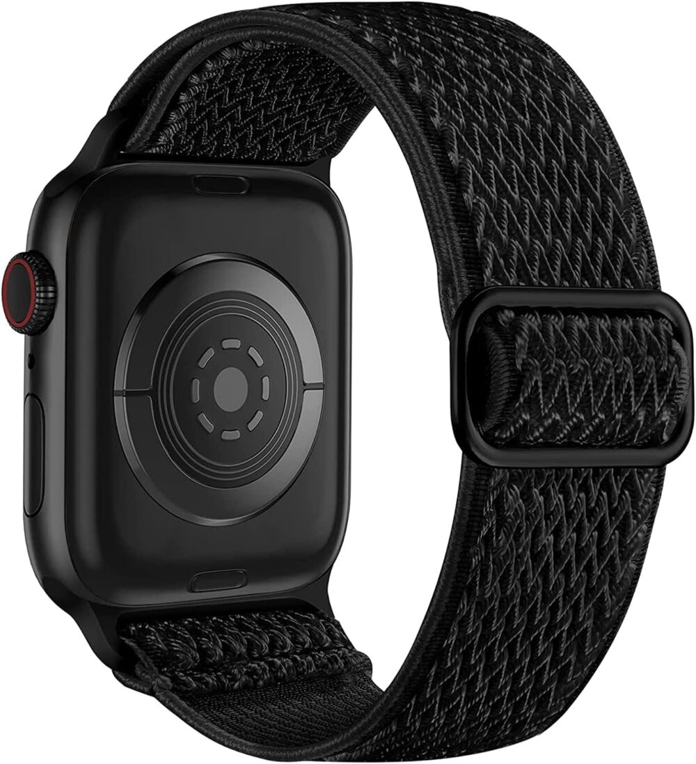 Lerobo Nylon Stretchy Solo Loop Watch Band, Compatible with Apple Watch Series 1-10, SE, Ultra 38/40/41/42/44/45mm/46mm/49mm, Adjustable Replacement Strap for Women Men - Image 2